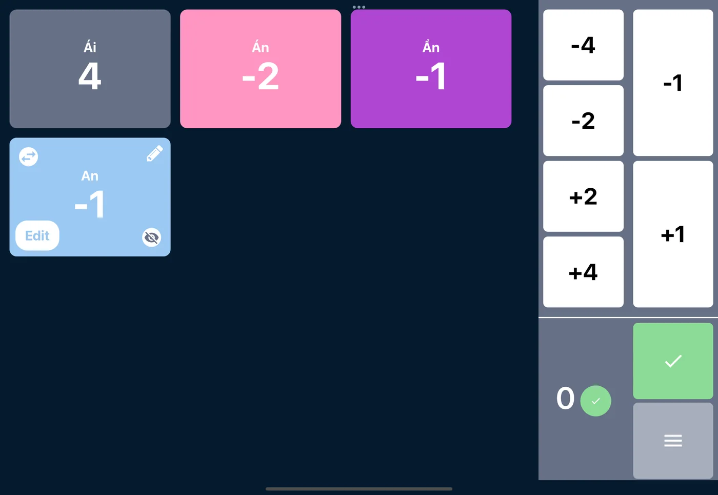Balance Score Board screen 1